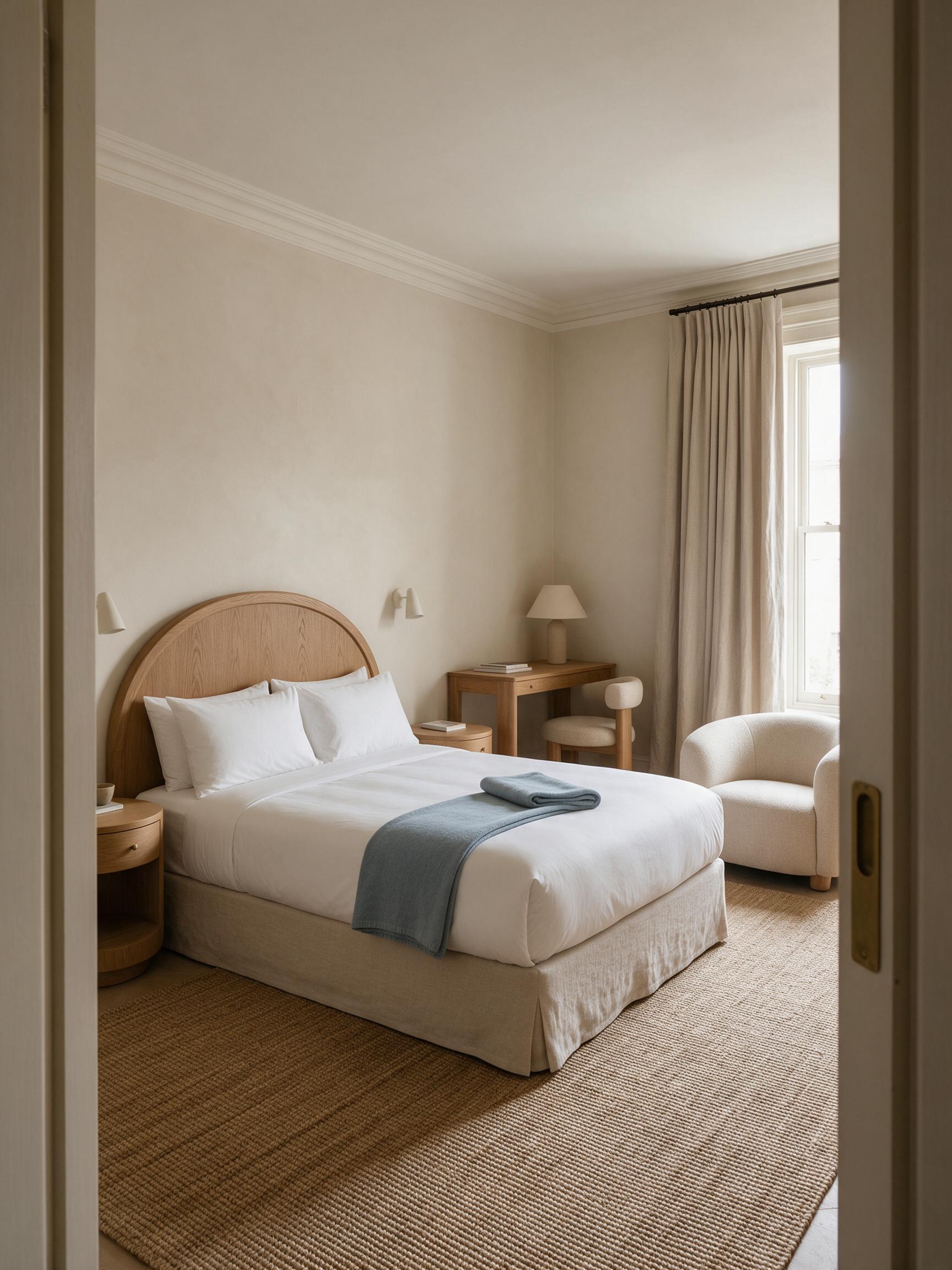 Habitación de hotel completa y coordinada